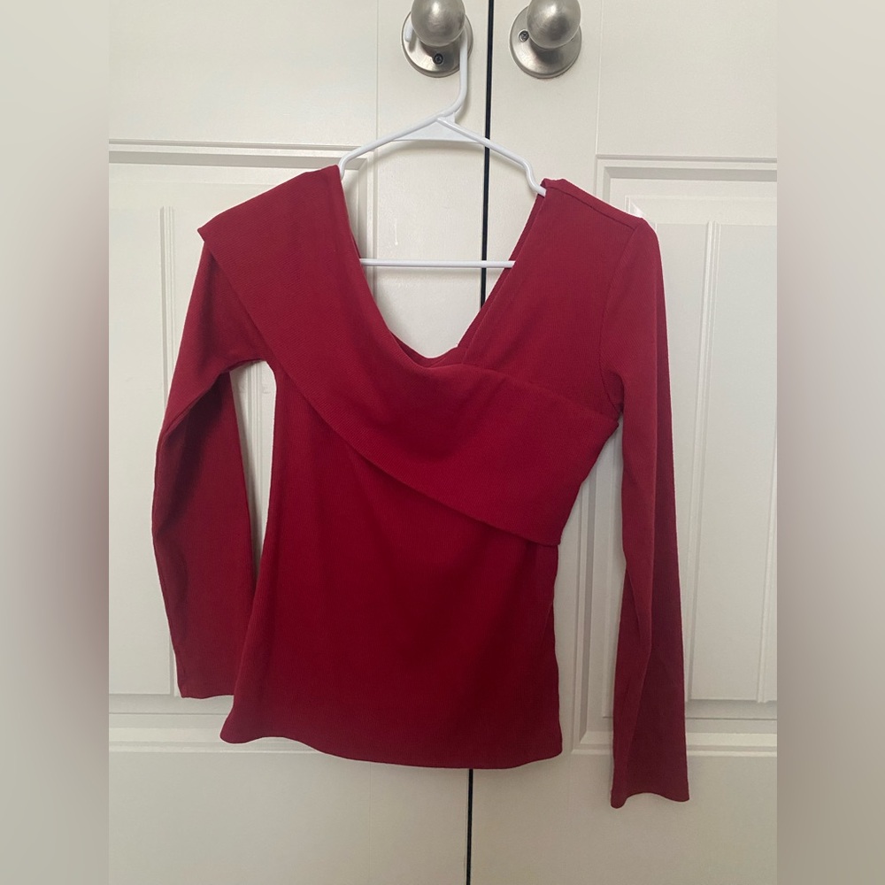 Red Long Sleeve Top